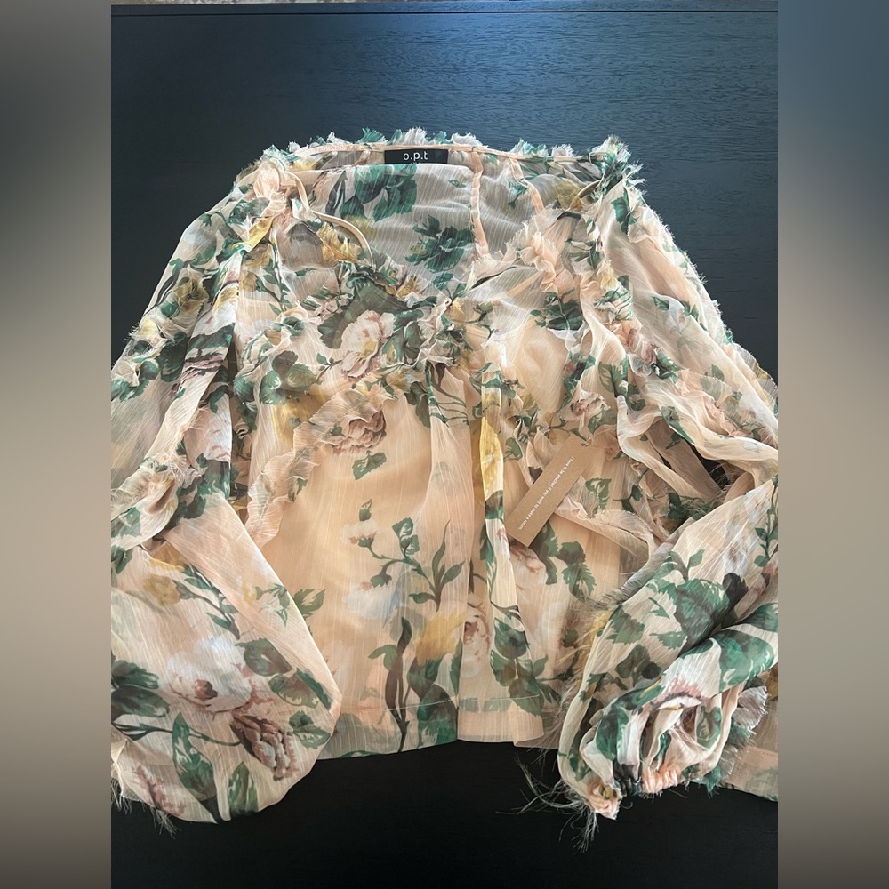 NWT | O.P.T Sheer Floral Blouse | SZ XL